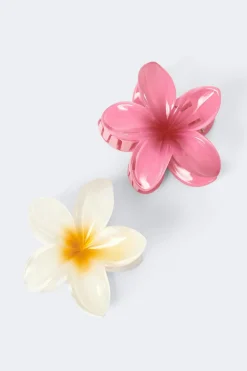 Sale Gina Tricot 2-pack flower hair clips Wit