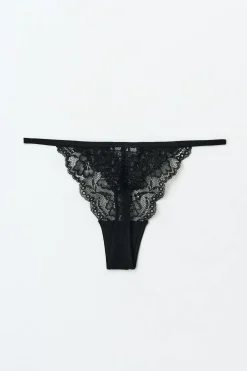 Sale Gina Tricot 3-pack lace thong Zwart