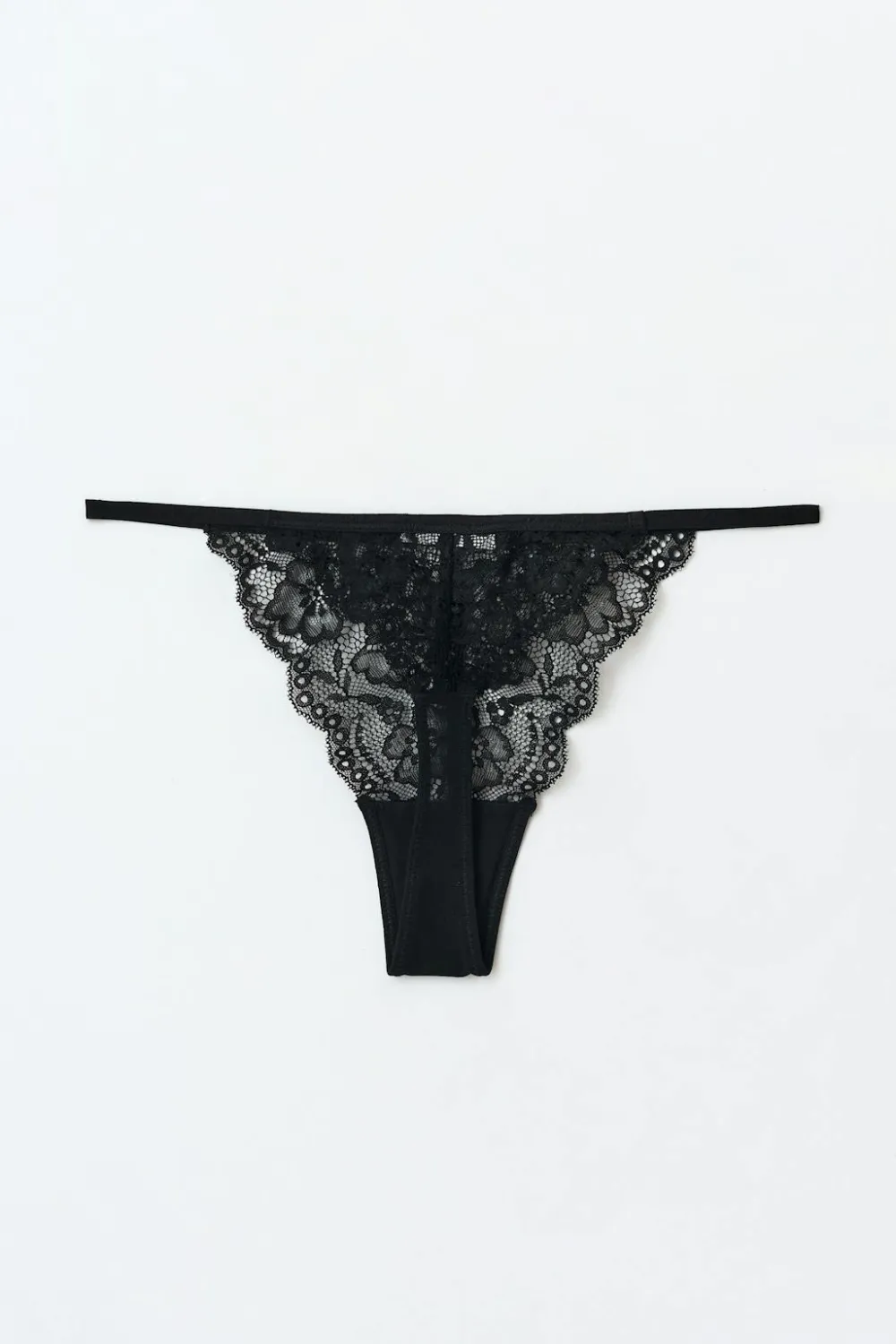 Sale Gina Tricot 3-pack lace thong Zwart