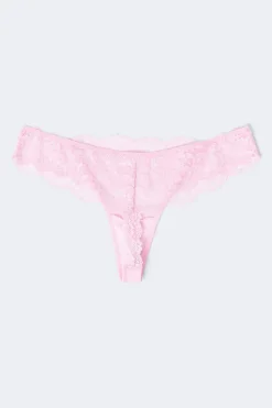 Gina Tricot 3-pack scallop lace thong Roze