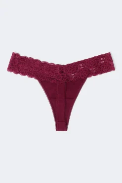 Outlet Gina Tricot 3-pack soft cotton thong Paars
