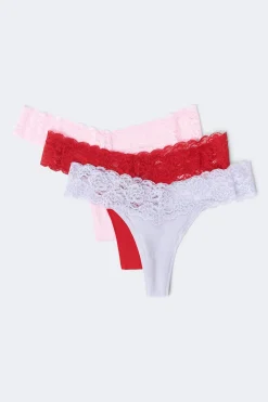 Discount Gina Tricot 3-pack soft micro thong Paars