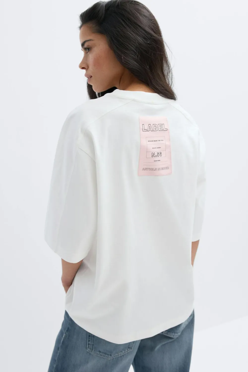 Best Gina Tricot Patch detail tee Wit