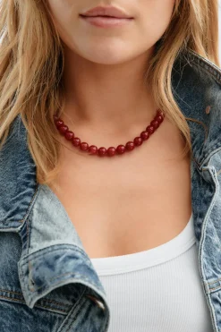 Sale Gina Tricot Pearl necklace Rood