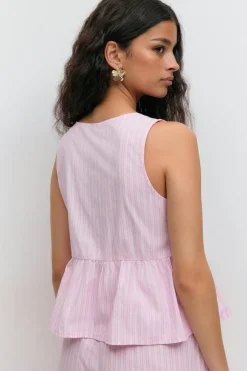 Best Gina Tricot Peplum tie top Roze