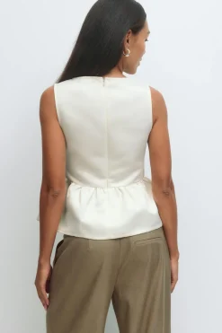 Gina Tricot Peplum top Wit