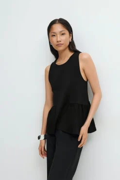 Gina Tricot Peplum top Zwart