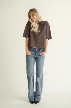 Hot Gina Tricot Perfect boxy tee Bruin