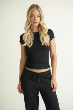Clearance Gina Tricot Perfect tight tee Zwart