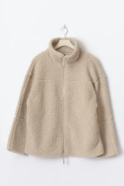 New Gina Tricot Pile zip jacket Beige