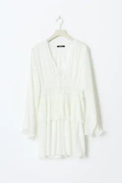 New Gina Tricot Pleated dress Wit