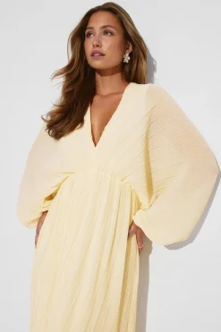 Sale Gina Tricot Pleated maxi dress Geel