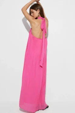 Best Gina Tricot Pleated maxi dress Roze