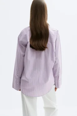 Outlet Gina Tricot Poplin shirt Paars