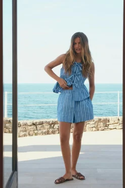 New Gina Tricot Poplin shorts Blauw