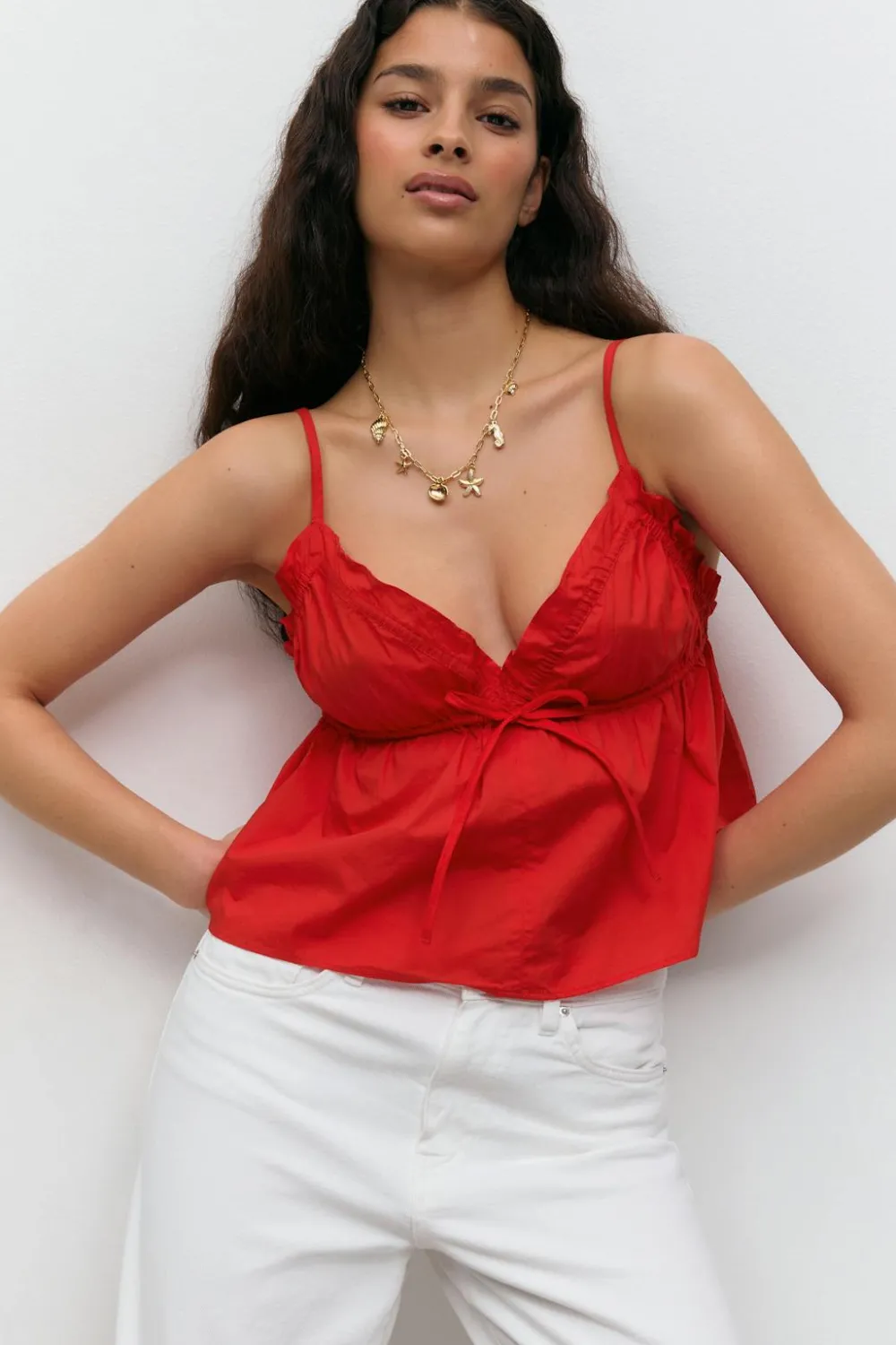 Best Gina Tricot Poplin singlet Rood
