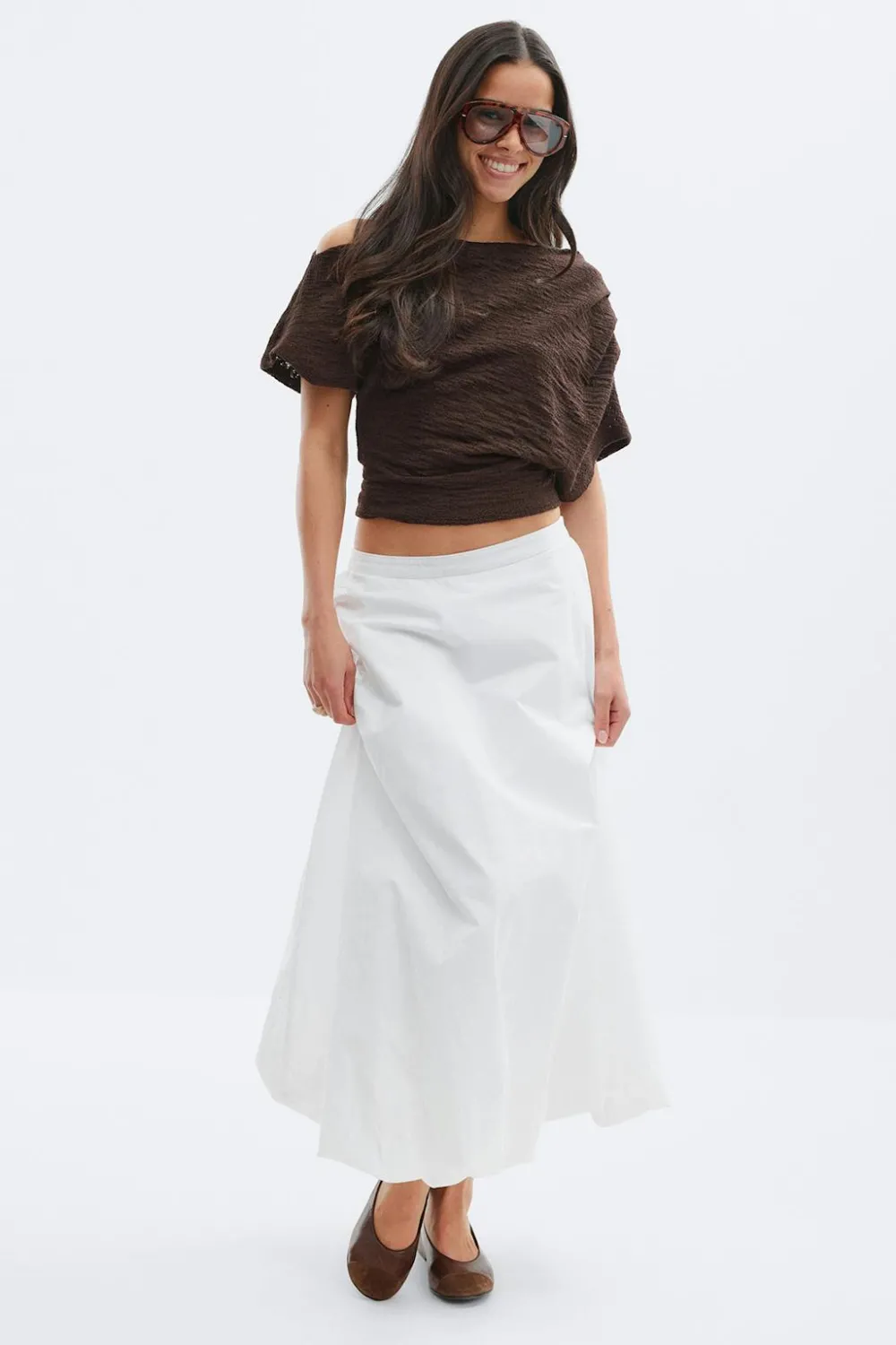 Gina Tricot Poplin skirt Wit