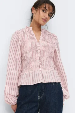 Gina Tricot Poplin smock blouse Wit