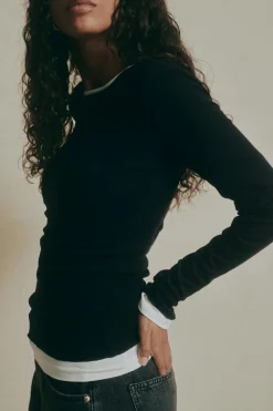 Online Gina Tricot Premium long sleeve top Zwart