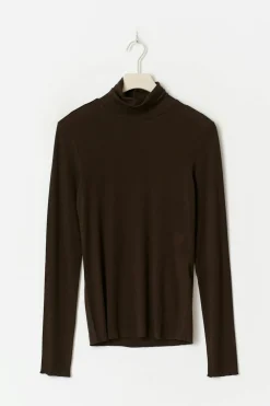 Outlet Gina Tricot Premium polo top Bruin