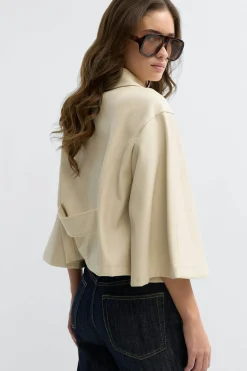 Hot Gina Tricot Pu cape jacket Wit