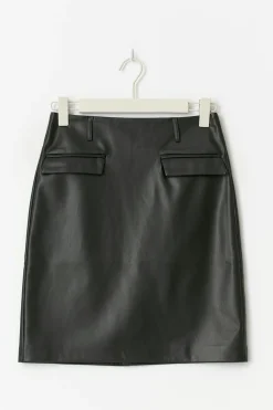 Online Gina Tricot Pu midi skirt Zwart