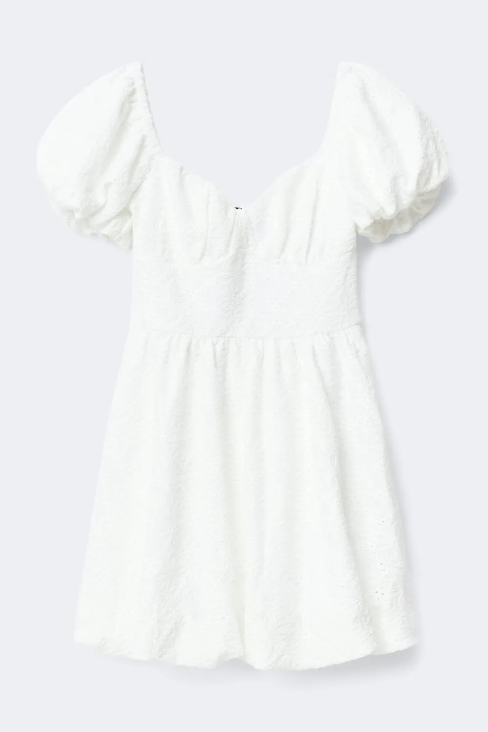 New Gina Tricot Puff sleeve mini dress Wit