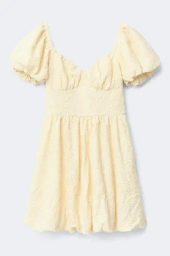 Gina Tricot Puff sleeve mini dress Geel