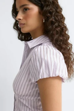 Discount Gina Tricot Puff sleeve shirt Paars