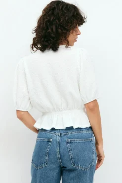 New Gina Tricot Puff sleeve top Wit