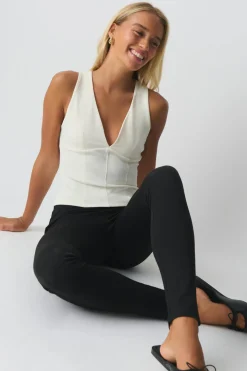 Hot Gina Tricot Punto di roma leggings Zwart