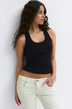 Clearance Gina Tricot Racerback tank Zwart