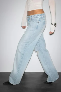 New Gina Tricot Rebel low wide jeans Blauw