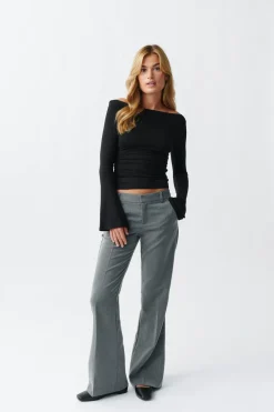 Clearance Gina Tricot Relaxed bootcut trousers Grijsv