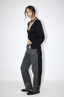 Discount Gina Tricot Remade fold up jeans Zwart