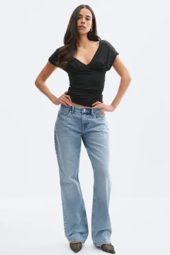 Discount Gina Tricot Rivet rebel jeans Blauw