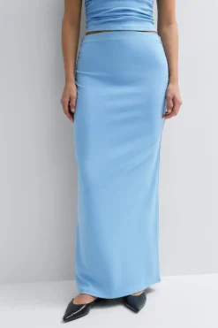 Best Gina Tricot Ruched maxi skirt Blauw