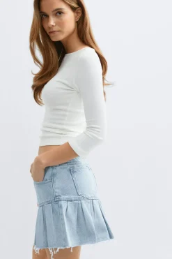 Best Gina Tricot Ruffle babe denim skirt Blauw