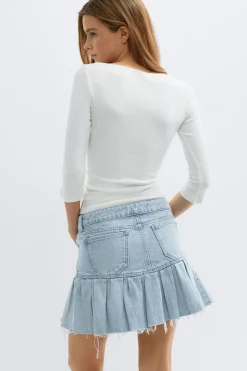 Best Gina Tricot Ruffle babe denim skirt Blauw