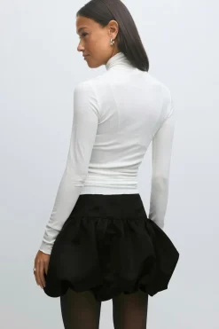 Online Gina Tricot Satin balloon mini skirt Zwart