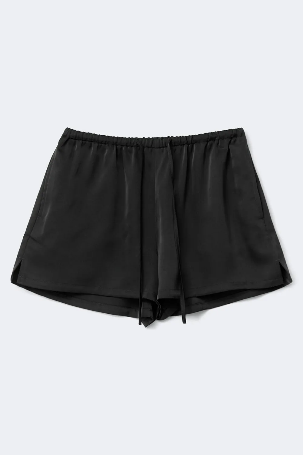 Gina Tricot Satin drawstring shorts Zwart