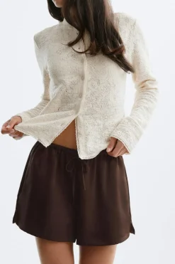Discount Gina Tricot Satin drawstring shorts Bruin