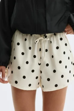 Best Gina Tricot Satin drawstring shorts Zwart