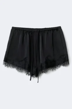 New Gina Tricot Satin lace shorts Zwart