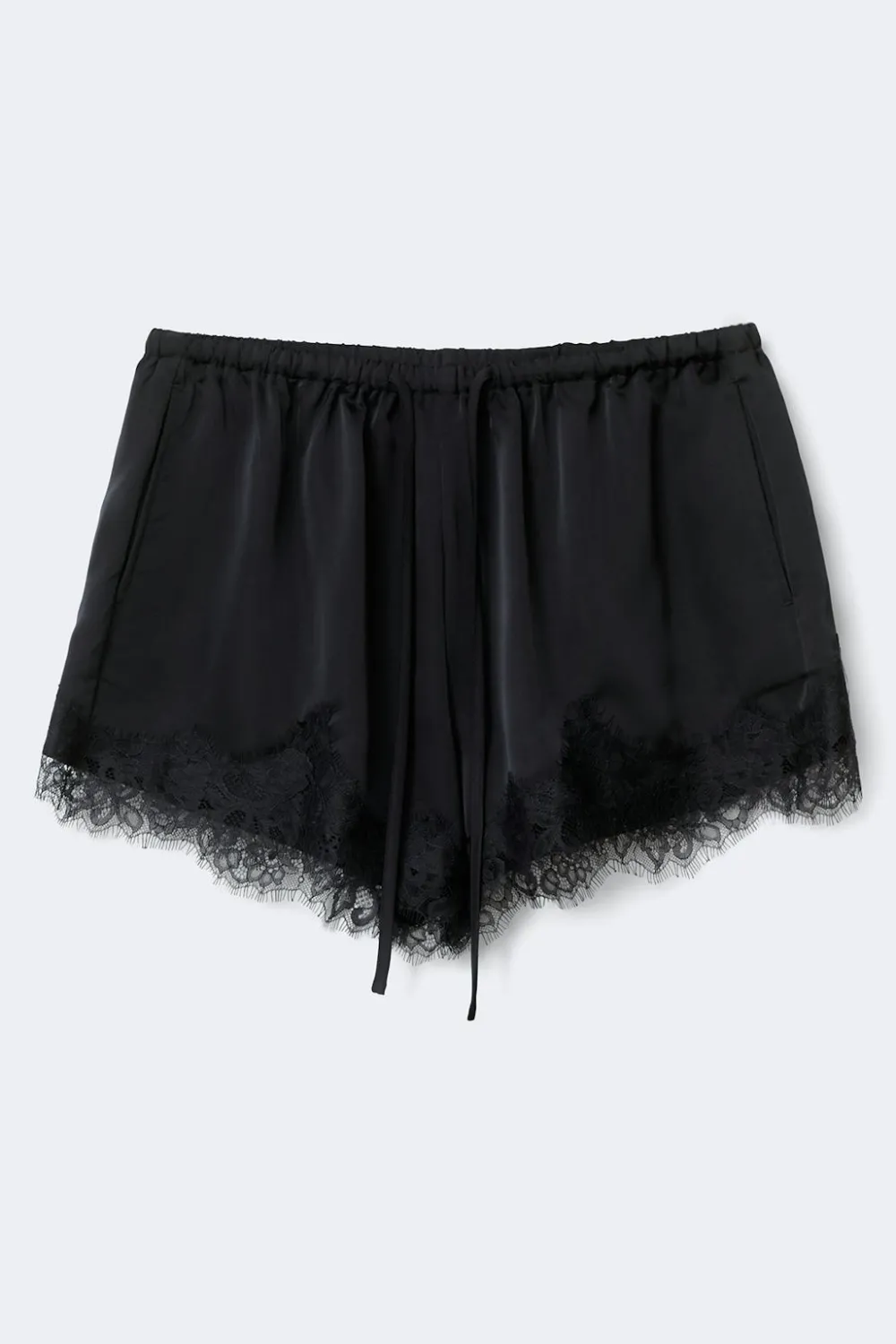 New Gina Tricot Satin lace shorts Zwart