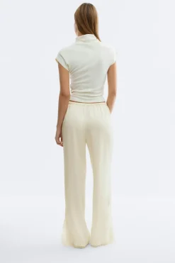 Sale Gina Tricot Satin lace trousers Wit