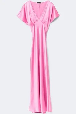 Discount Gina Tricot Satin maxi dress Roze