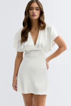 Hot Gina Tricot Satin mini dress Wit