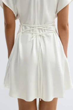 Hot Gina Tricot Satin mini dress Wit