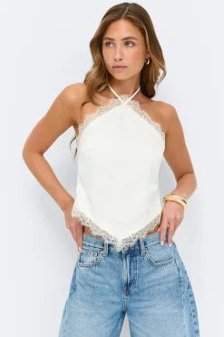 New Gina Tricot Satin singlet Wit